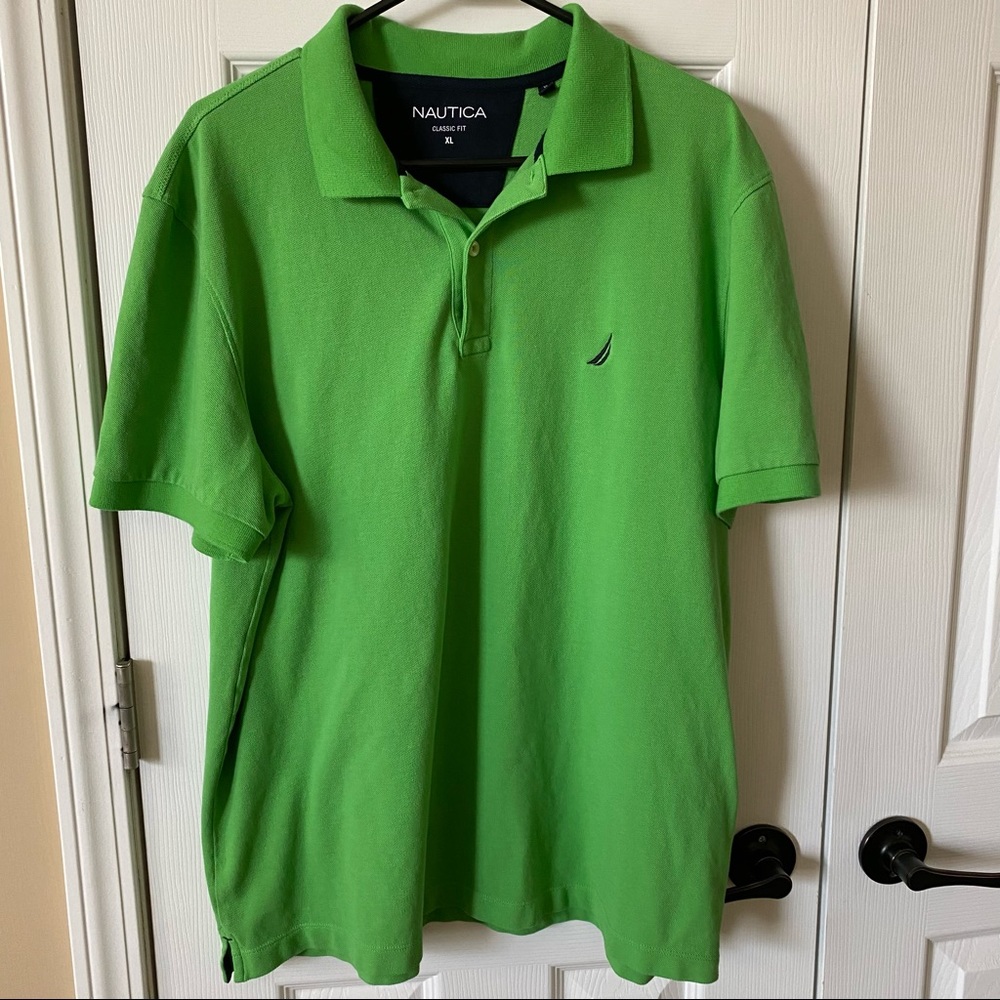 Mens Nautica XL Green Polo Shirt